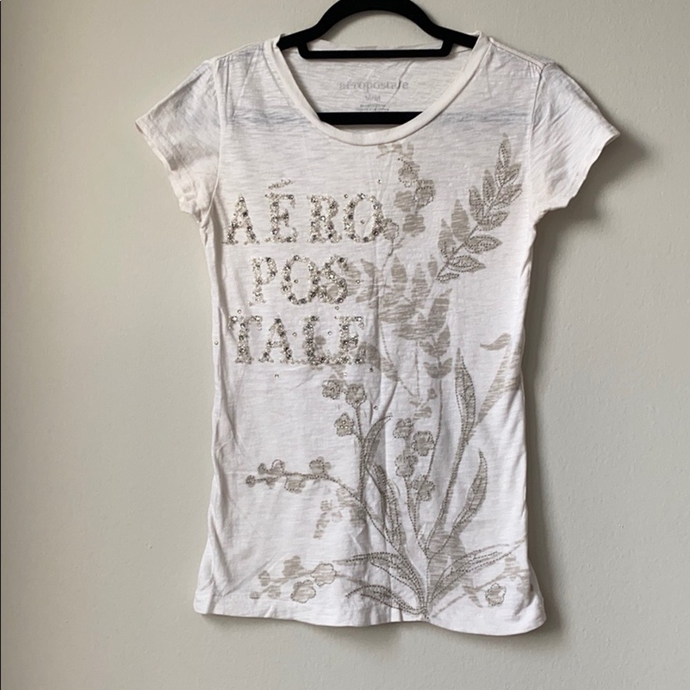 Aeropostale Women’s White Crew Neck Shirt
